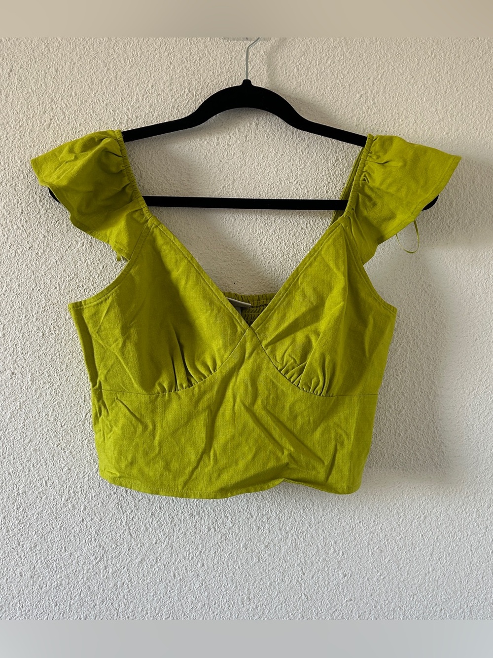 A New Day NWT Flutter Cap Sleeves Dressy Cropped Tank Women’s XS Lime Green